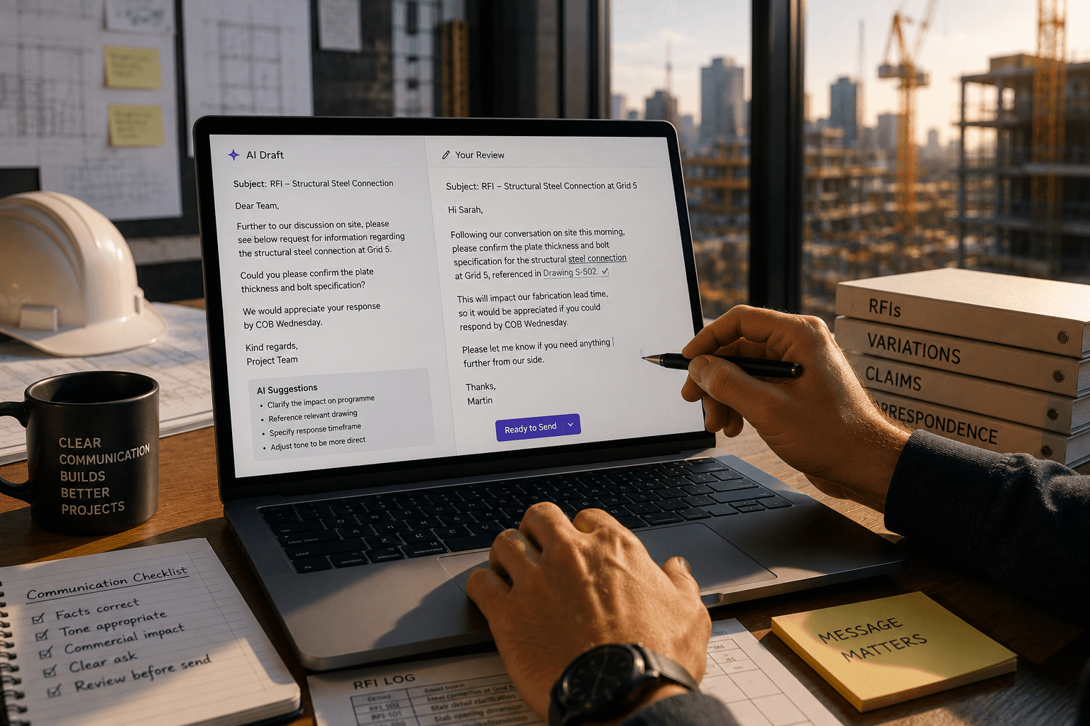 Communication drafting with AI