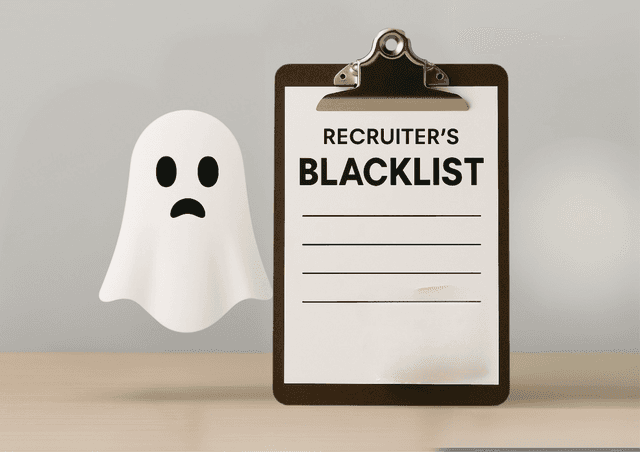 Recruiter’s blacklist clipboard illustration